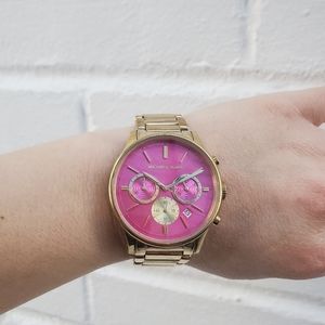 Women's Michael Kors Watch Pink and Gold